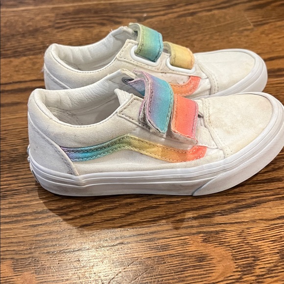 Vans Other - Vans Kids size 13 classic White Sneakers with Rainbow